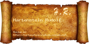 Hartenstein Rudolf névjegykártya